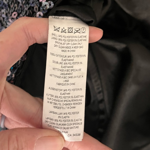 French Connection Lunar Sparkle Jumpsuit sequin size 4 small New Years flare leg - Picture 11 of 12